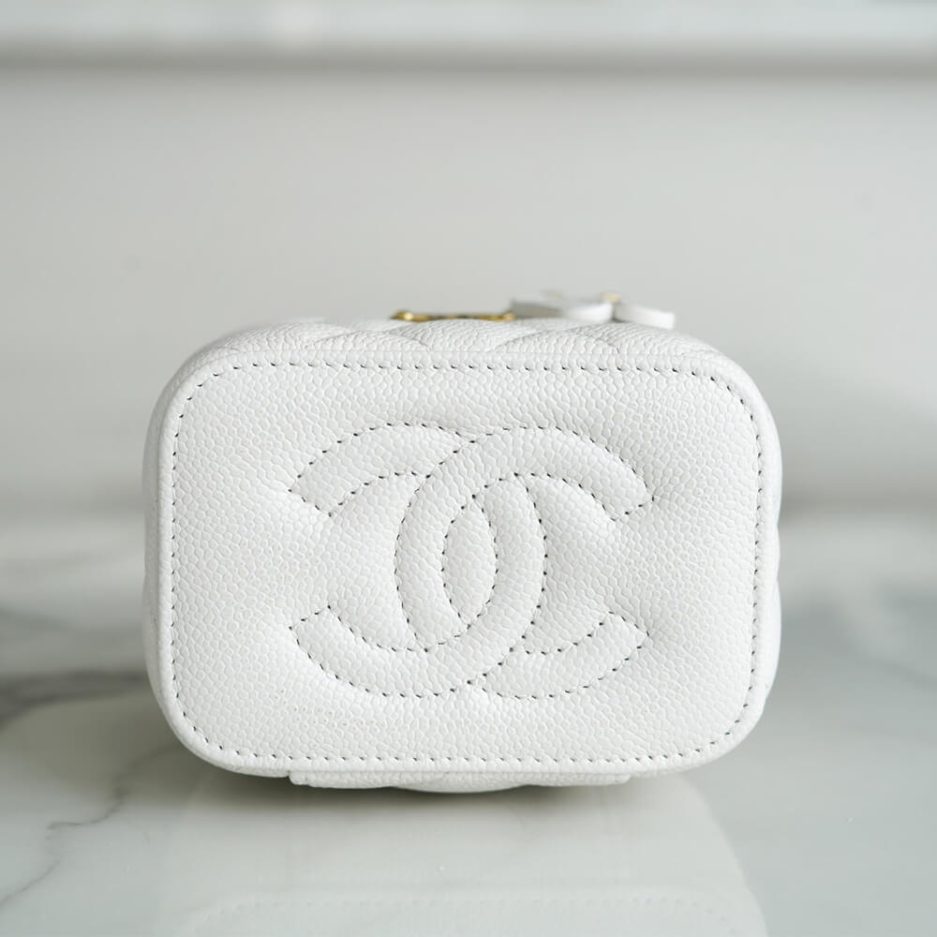 Ch**el small gold ball makeup bag