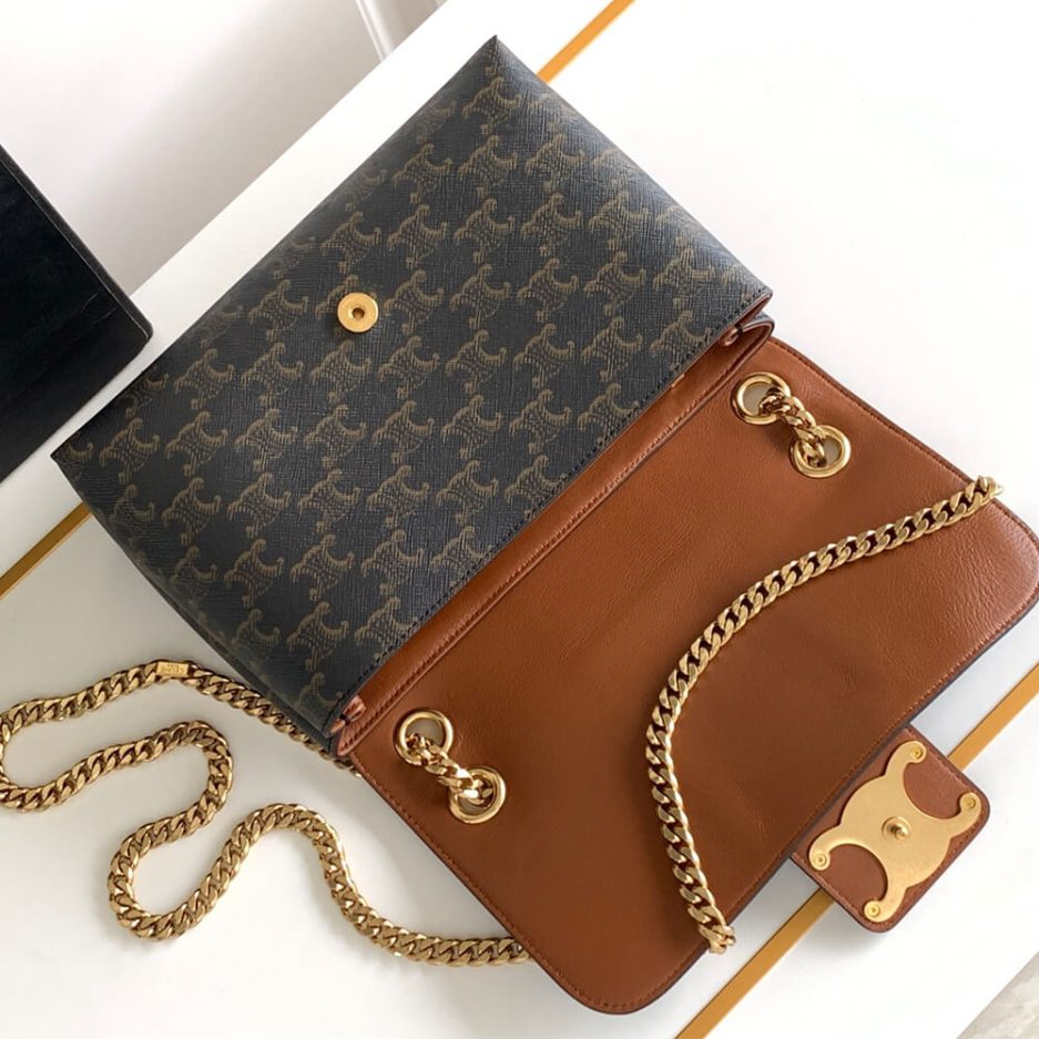 Medium Ce1i*e VICTOIRE BAG WITH LOGO PRINT