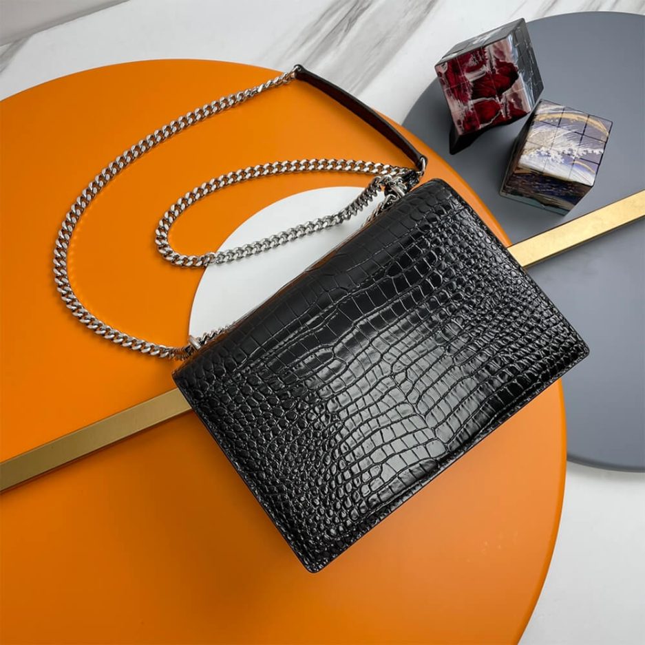 Y51 Crocodile-embossed leather SUNSET Medium