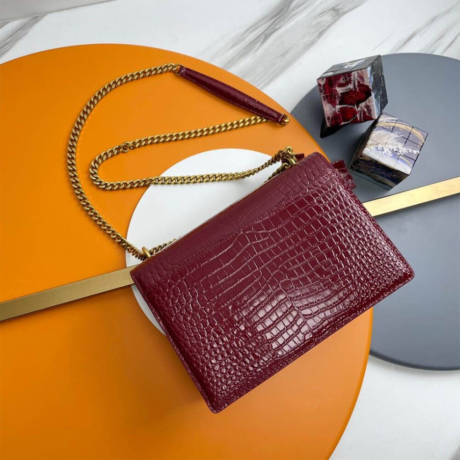 Y51 Crocodile-embossed leather SUNSET Medium