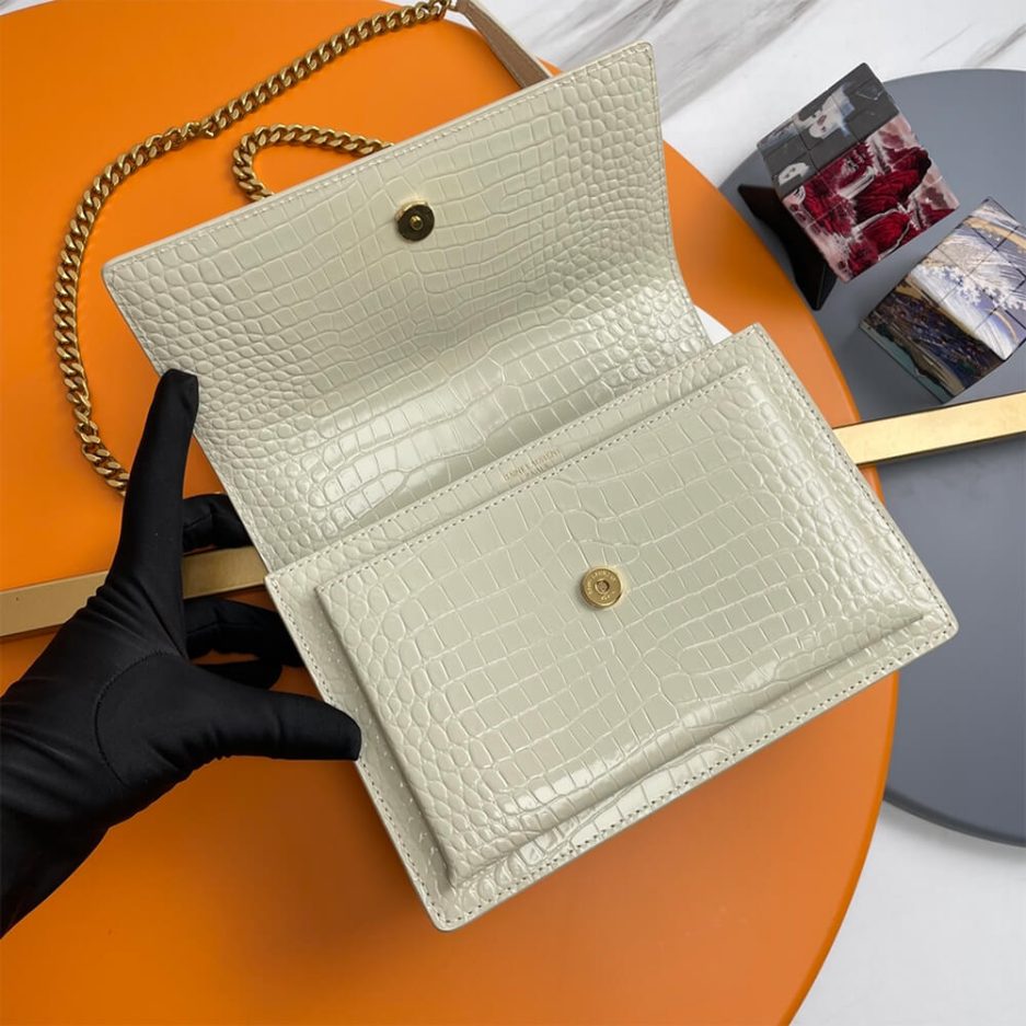 Y51 Crocodile-embossed leather SUNSET Medium