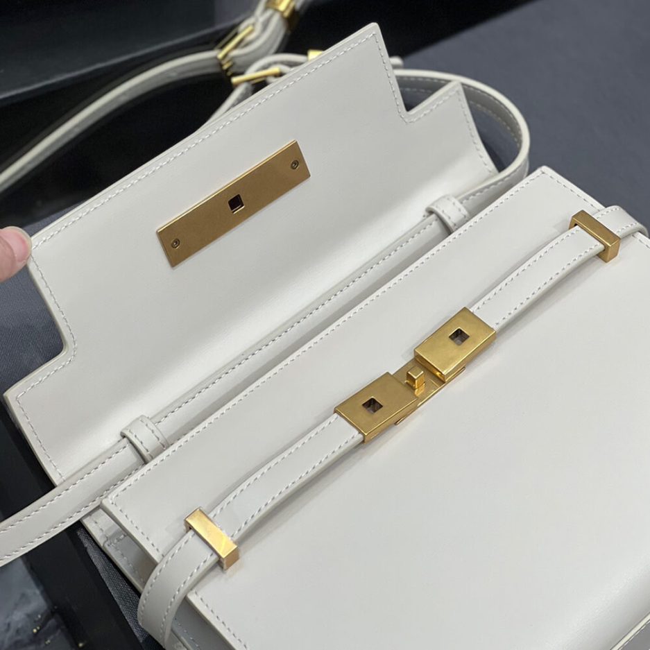 MANHATTAN SMALL SHOULDER BAG IN BOX Sa1nt Lau*nt LEATHER