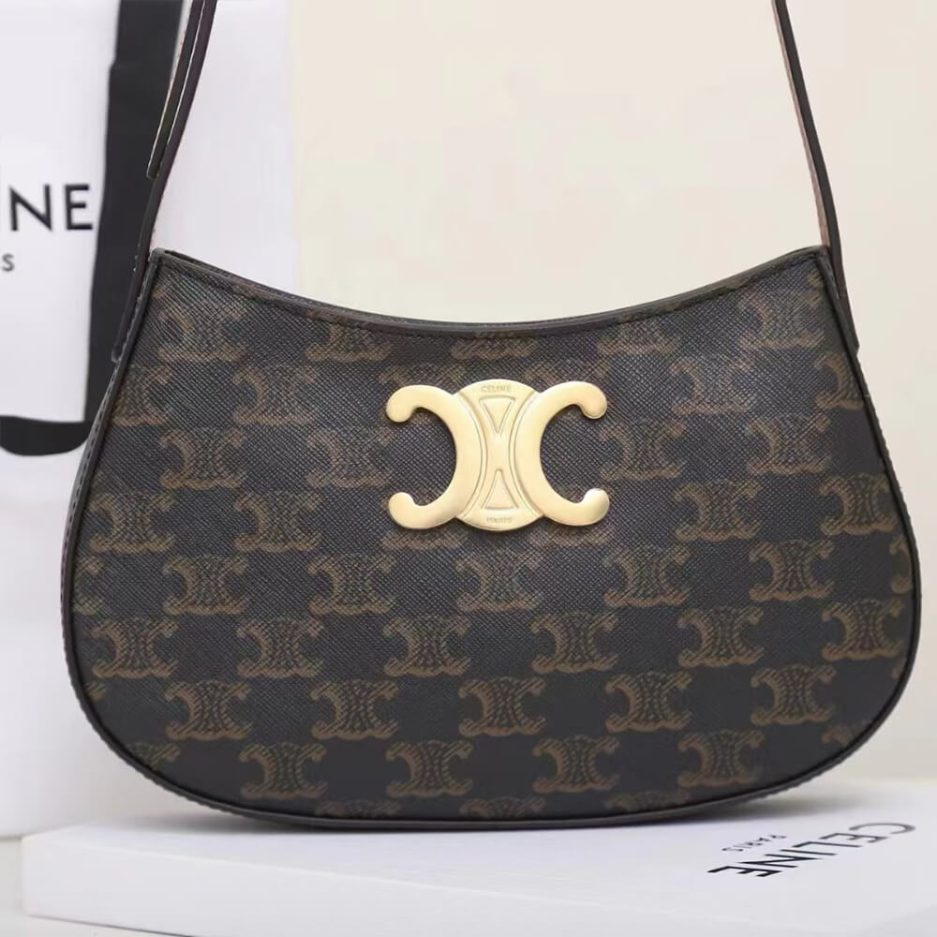 Ce1i*e MEDIUM TILLY BAG in Triomphe canvas and calfskin
