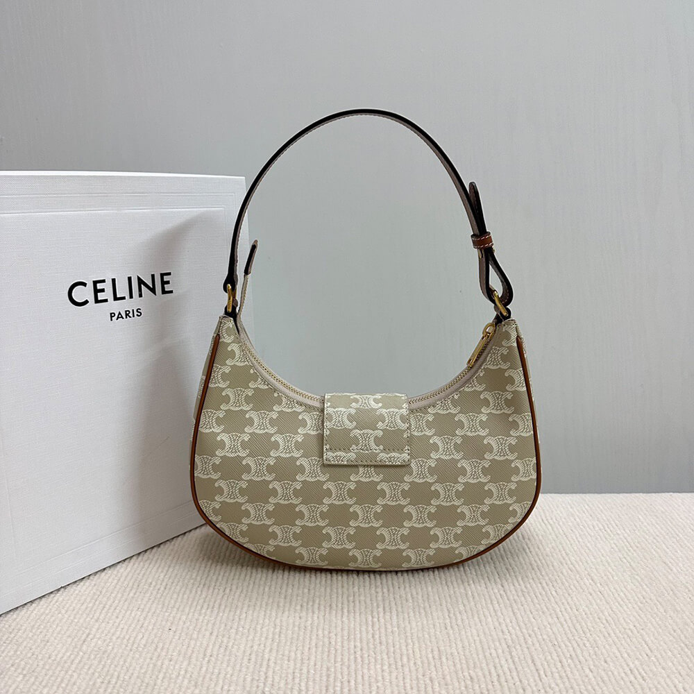 Ce1i*e MEDIUM AVA TRIOMPHE BAG in Triomphe Canvas and calfskin