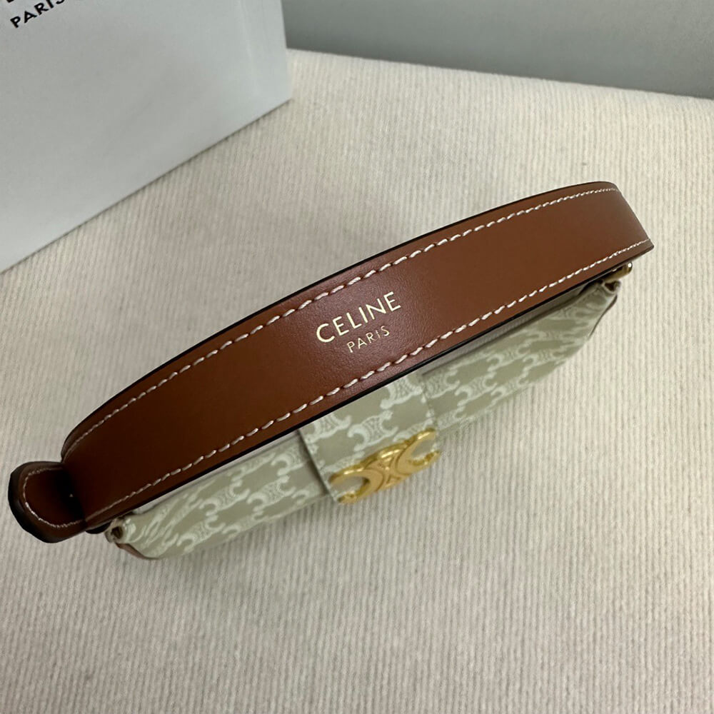 Ce1i*e MEDIUM AVA TRIOMPHE BAG in Triomphe Canvas and calfskin