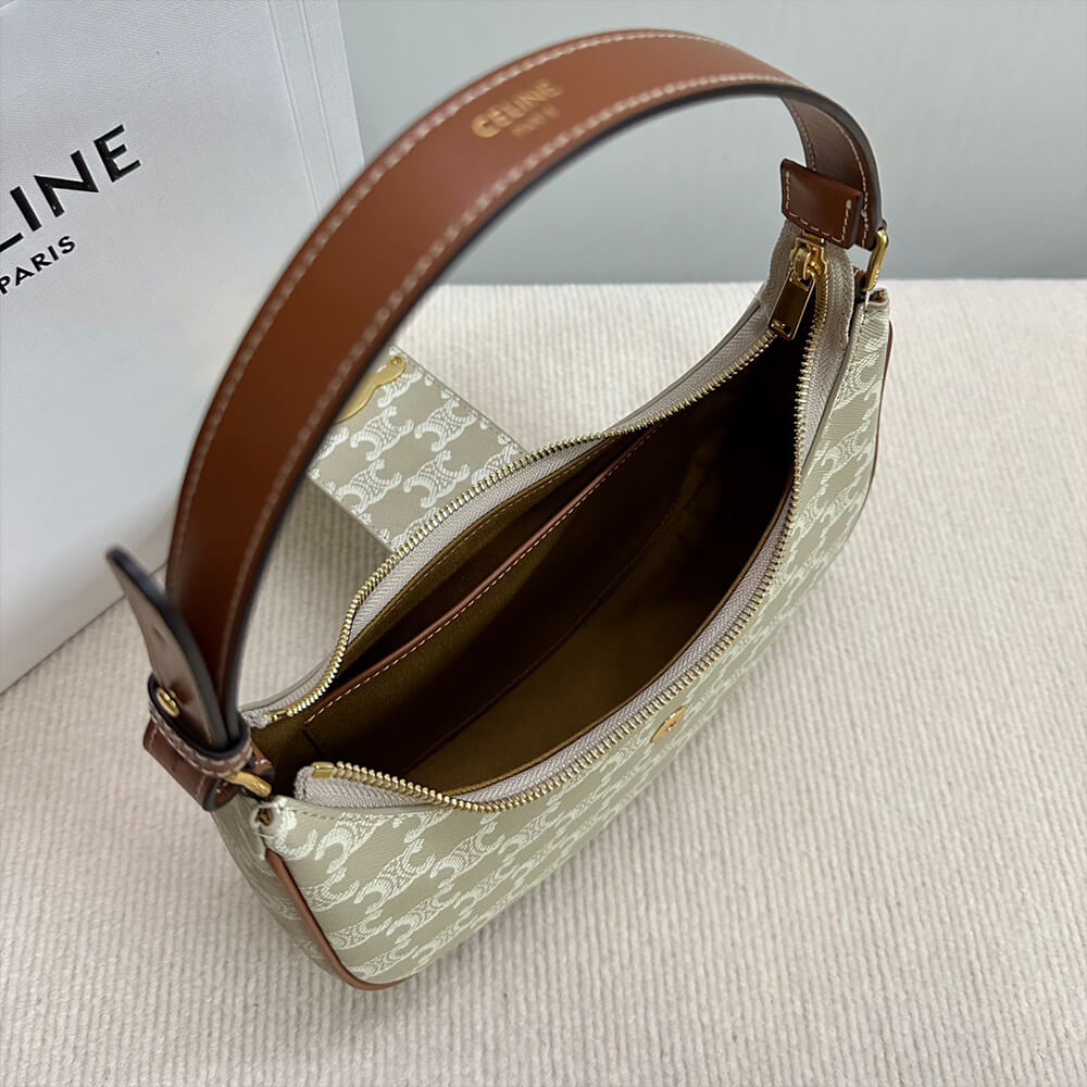 Ce1i*e MEDIUM AVA TRIOMPHE BAG in Triomphe Canvas and calfskin